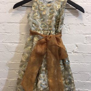 Hand sewn and beaded gold Isabel Garreton Dress